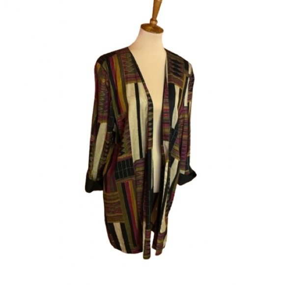 Vintage 80s patchwork print blazer - Picture 1 of 11